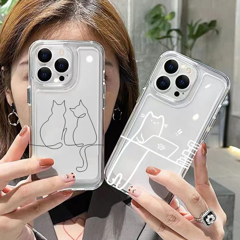 Cute Line Cat Anti-drop Phone  - Phone Cases Xiaomi 15 recension och pris