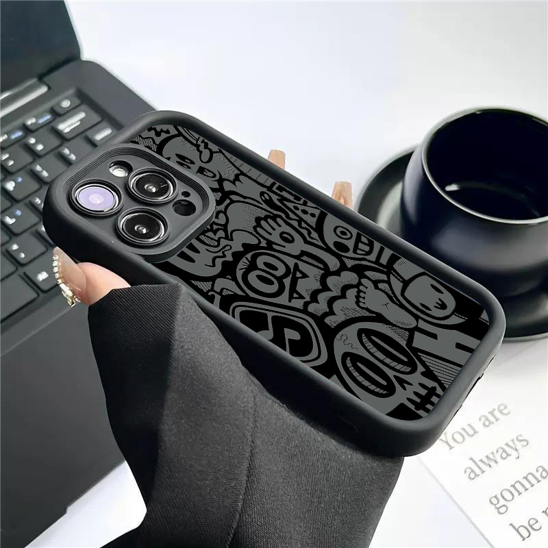 Black Graffiti Phone Case For  - Phone Cases Xr Iphone recension och pris